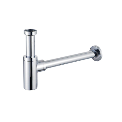 FugaFlow Eccelente Arredo Design bekersifon rond chroom 1¼" + muurbuis + rozet Chroom