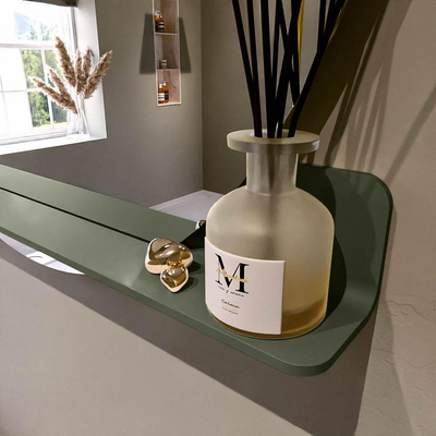 Mondiaz SPOT Badkamerspiegel - rond 110cm - spiegelplanchet - kleur Army