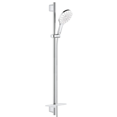 GROHE Rainshower Smartactive 150 Glijstangset - 90cm - ronde handdouche - 3 straalsoorten - gladde doucheslang - met zeepschaal - chroom/moon white