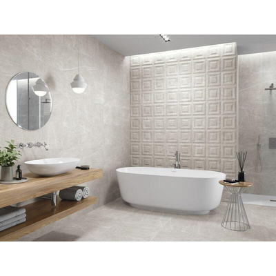 SAMPLE Kerabo Wandtegel Shetd Grijs mat Gerectificeerd Marmer look Mat Grijs