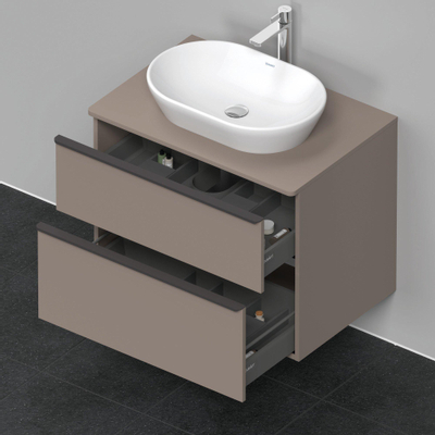 Duravit D-Neo wastafelonderkast 80x66.4x55cm 2 lades Basalt Mat