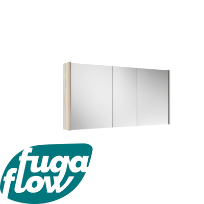 FugaFlow Eccelente Arredo spiegel badkamer spiegelkast - 120x63x16cm -inclusief zijpanelen - beech (hout)