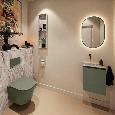 MONDIAZ TURE-DLUX 40cm toiletmeubel Army. EDEN wastafel Glace positie links. Zonder kraangat.