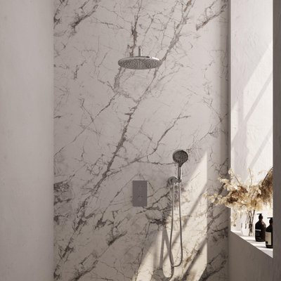 Brauer Chrome Edition Regendoucheset inbouw - hoofddouche 30cm - Gladde knop - handdouche rond 3 standen - chroom