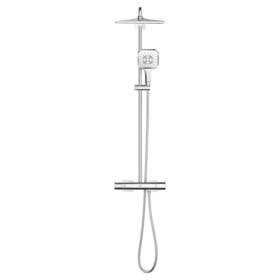 GROHE Rainshower SmartActive Regendoucheset Opbouw -hoofddouche 31cm - handdouche vierkant - thermostatisch - SmartActive - chroom