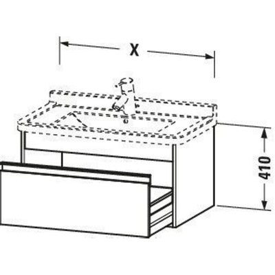 Duravit Ketho Wastafelonderkast 100x45.5x41cm 1 lade Standaard greep met softclose spaanplaat Grafiet Mat