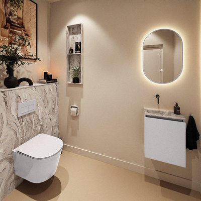 MONDIAZ TURE-DLUX 40cm toiletmeubel Cale. EDEN wastafel Glace positie links. Zonder kraangat.