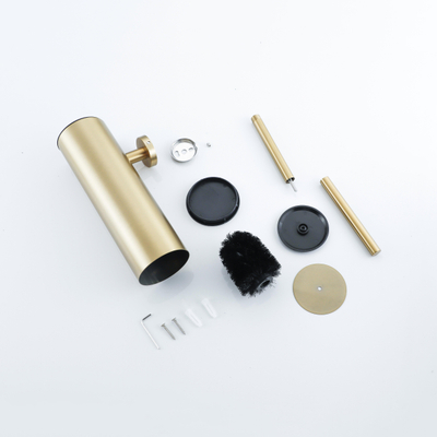 Fortifura Calvi toiletborstelhouder - gesloten model - wand - rond - Geborsteld Messing PVD (Goud) OUTLETSTORE