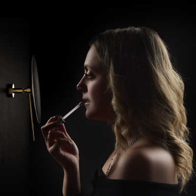 Hotbath Cobber Vergrotingsspiegel - wandmontage - geborsteld messing PVD