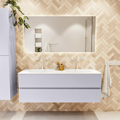 Mondiaz VICA Badkamermeubelset - 140cm - cale - 2 lades - Wastafel MOON - dubbel 2 kraangaten - kleur talc - XL versie 60cm hoog