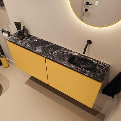 MONDIAZ TURE-DLUX 120cm toiletmeubel Ocher. EDEN wastafel Lava positie rechts. Zonder kraangat.