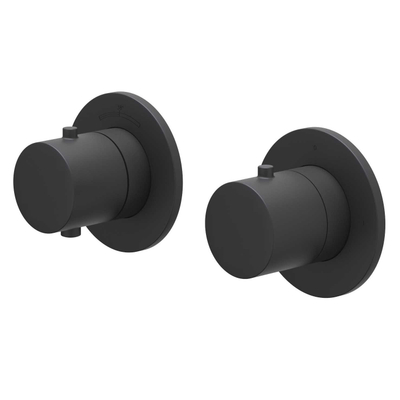 IVY Bond Regendoucheset - inbouw - symmetry - 2-weg stop-omstel - 15cm plafondbuis - 25cm slim hoofddouche - glijstang met uitlaat - 150cm doucheslang - staafmodel handdouche - Mat zwart PED