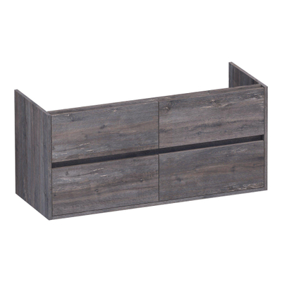 BRAUER Adore wastafelonderkast - 120x46x55cm - 4 softclose lades - greeploos - 2 sifon uitsparingen - Driftwood