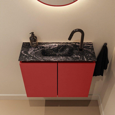 MONDIAZ TURE-DLUX 60cm toiletmeubel Fire. EDEN wastafel Lava positie midden. Met 1 kraangat.