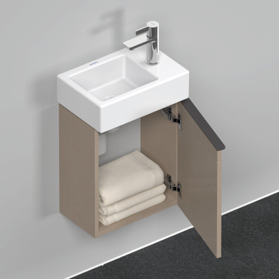 Duravit D-Neo wastafelonderkast 36.4x44x22.2cm Rechtsdraaiend 1 deur Linnen Mat