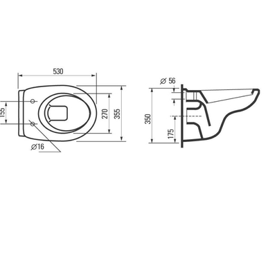 Plieger Brussel toilet set met Geberit Inbouwreservoir inclusief softclose toiletzitting witte afdekplaat