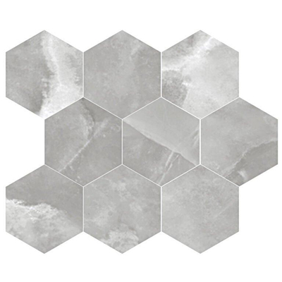 EnergieKer Onyx ek wand- en vloertegel - 26x90cm - Natuursteen look - hexagon - Grey pulido gepolijst (grijs)