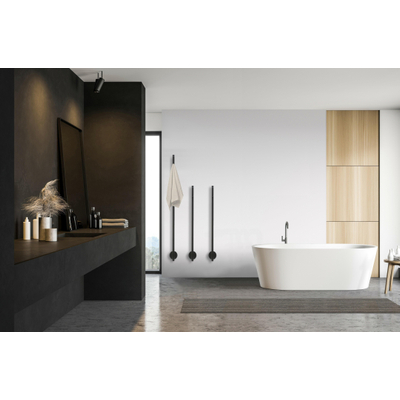 Vasco Spike Elektrische Handdoekradiator - 151.5cm hoog - 35Watt - RAL 9016 - mat wit