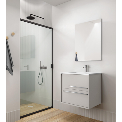 Adema Prime Essential Wastafelonderkast - 59.5x55x45.5cm - 2 lades - Standaard greep - MDF - mat cotton (beige)