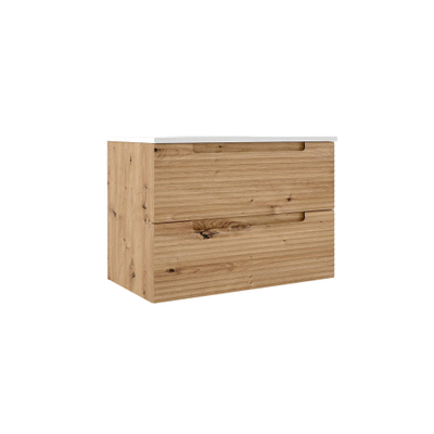 Adema Prime Balance Wastafelonderkast - 80x55x44.9cm - 2 lades - Geintegreerde greep - MDF - Rustiek Eiken