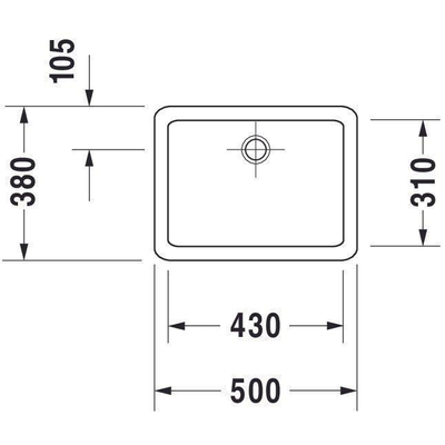 Duravit Vero opzet wastafel 50x38cm zonder overloop wit