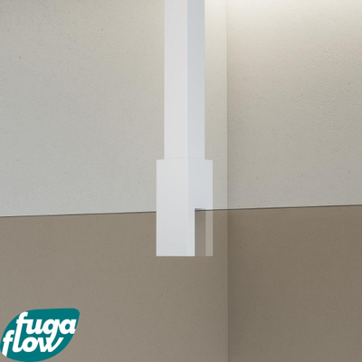 FugaFlow Eccelente Vetro inloopdouche badkamer - 70x200cm - rookglas - plafondarm - mat wit