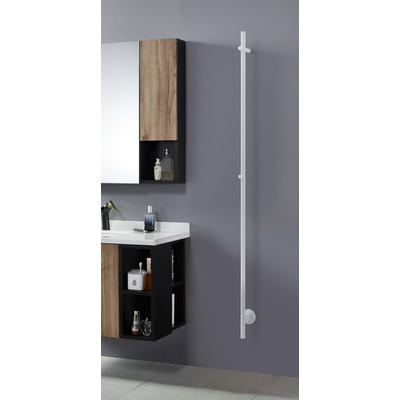 Rosani ONE Elektrische Handdoekradiator 170cm hoog - 30Watt - mat wit TWEEDEKANS