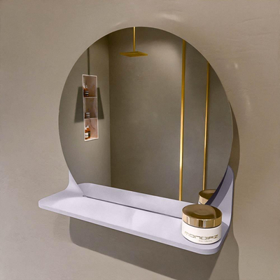 Mondiaz SPOT Badkamerspiegel - rond 40cm - spiegelplanchet - kleur Cale