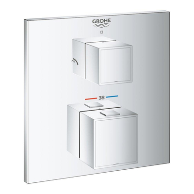 Grohe Grohtherm Cube Mengkraan inbouw - 2 knoppen - mengkraan - chroom