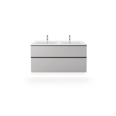 Duravit ME by Starck meubelwastafel dubbel zonder kraangaten met overloop 130x49cm mat wit