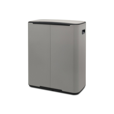 Brabantia Bo Pedaalemmer - 2x30 liter - 2 kunststof binnenemmers - mineral concrete grey