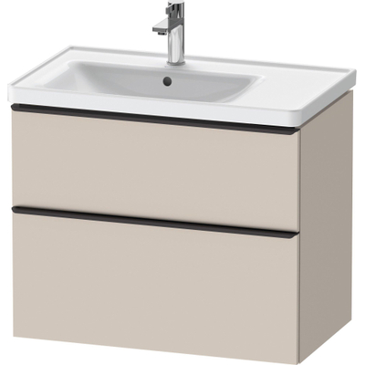 Duravit D-Neo wastafelonderkast 78.4x62.5x45.2cm 2 lades Taupe Mat