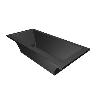 Xenz Society ligbad - 200x90cm - met overloop - zonder afvoer - Acryl Ebony mat