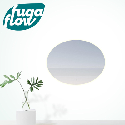 FugaFlow Eccelente Arredo badkamerspiegel ovaal 80x60cm met indirecte LED verlichting met spiegelverwarming en touch schakelaar