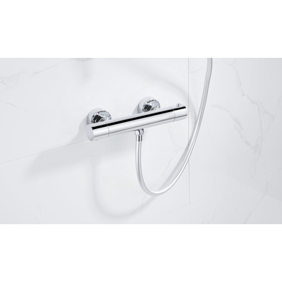 Fortifura Calvi Thermostatische Douchekraan - opbouw - chroom