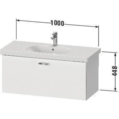 Duravit XBase Wastafelonderkast 100x45.8x44.8cm 1 lade Standaard greep met softclose spaanplaat Grafiet Mat