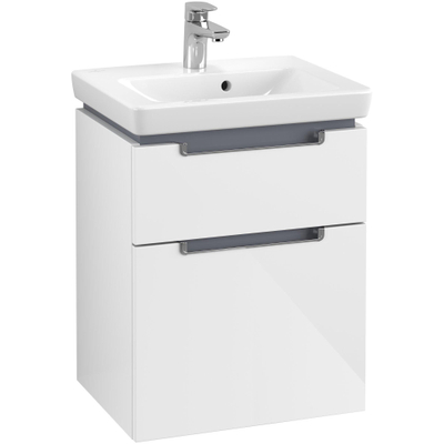 Villeroy & Boch Subway 2.0 wastafelonderkast 48.5x59cm 2 lades Glossy white