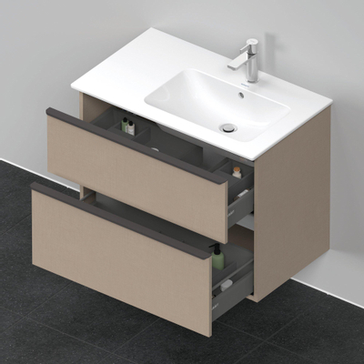 Duravit D-Neo wastafelonderkast 81x62.5x46.2cm 2 lades Linnen Mat