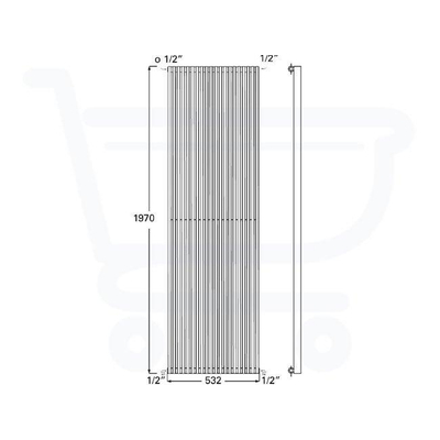 Plieger Venezia designradiator enkel verticaal 1970x532mm 1417W wit