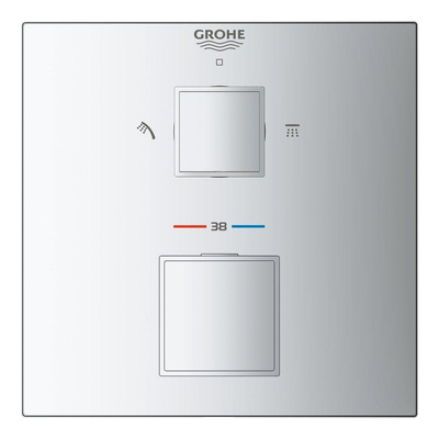 Grohe Grohtherm Cube Mengkraan inbouw - 2 knoppen - mengkraan - chroom