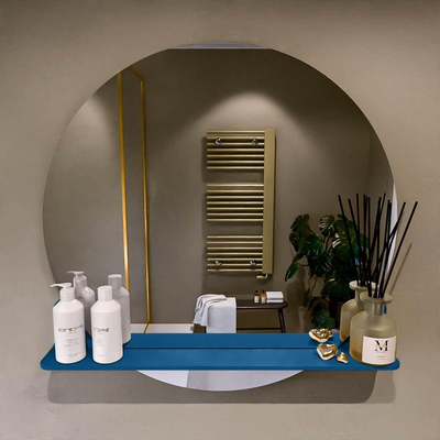 Mondiaz SPOT Badkamerspiegel - rond 80cm - spiegelplanchet - kleur Jeans