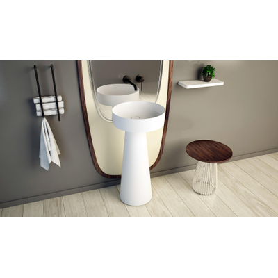 Ideavit SolidFloat Staande wastafel 40x12cm rond Solid Surface wit mat