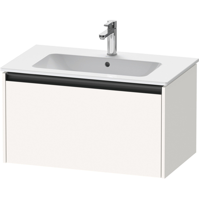 Duravit Ketho 2 wastafelonderbouwkast met 1 lade 81x48x44cm met greep antraciet wit supermat