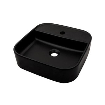 Plieger Fresno opbouwwastafel met kraangat zonder overloop 42x42cm zwart