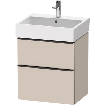 Duravit D-Neo wastafelonderkast 58.4x62.5x44.2cm 2 lades Taupe Mat