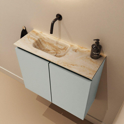 MONDIAZ TURE-DLUX 60cm toiletmeubel Greey. EDEN wastafel Frappe positie links. Zonder kraangat.