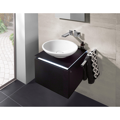 Villeroy & Boch Loop en Friends opzetwastafel met plug met keramische afdekking O43cm met overloop wit