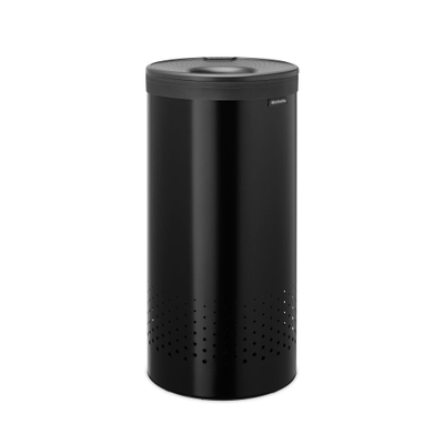 Brabantia Wasbox - 35 liter - kunststof deksel - uitneembare waszak - matt black/donker grijs