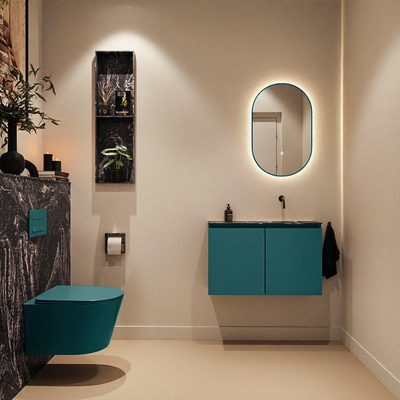 MONDIAZ TURE-DLUX 80cm toiletmeubel Smag. EDEN wastafel Lava positie rechts. Zonder kraangat.