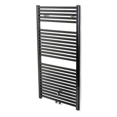 Wiesbaden Elara sierradiator 118.5x60cm m o aansluiting mat zwart SHOWROOMMODEL